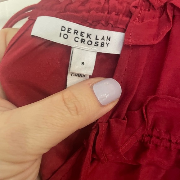 Derek Lam 10 Crosby Lane boho mini dress red tassels size 8 - Picture 4 of 11